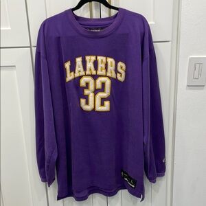 Reebok Hardwood Classics Vintage Magic Johnson Purple Lakers 32 Shirt Size Large